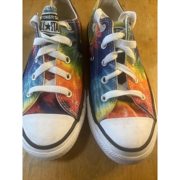 Youth Converse All-Stars Tie Dye Low Top Size 1 Sneaker Shoes - Picture 3 of 11